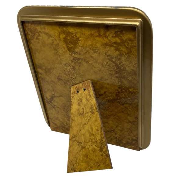 Vintage Yellow Enamel Floral Swivel Back Picture Frame, Rectangular 9x7" - Picture 3 of 10